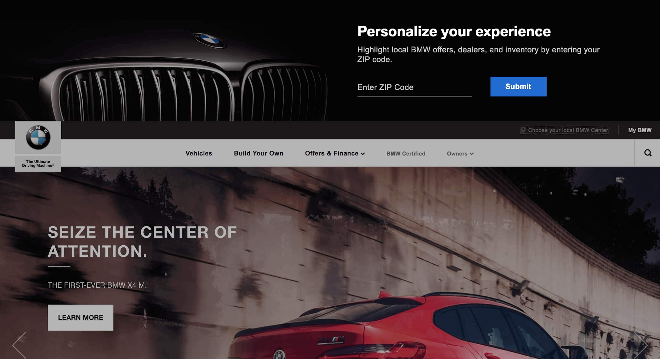 BMW site experience