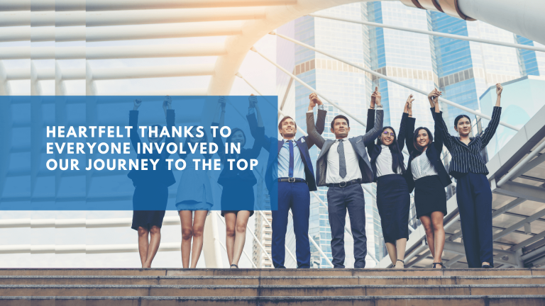 Heartfelt Thanks To Everyone Involved In Our Journey To The Top