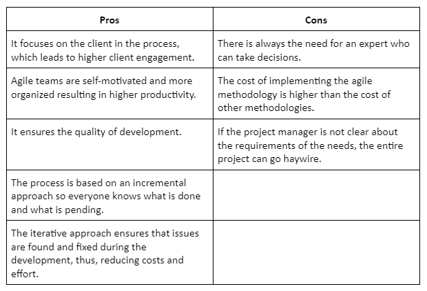 Agile pros and cons